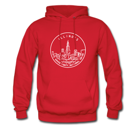 Illinois Hoodie - State Design Unisex Illinois Hooded Sweatshirt - red