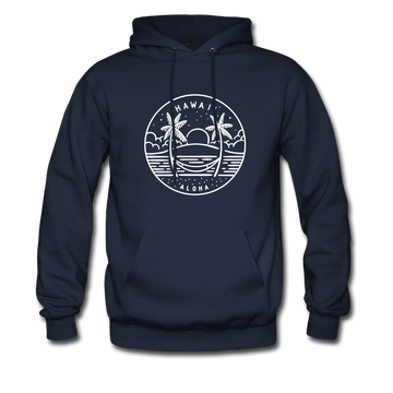 Hawaii Hoodie - State Design Unisex Hawaii Hooded Sweatshirt - navy