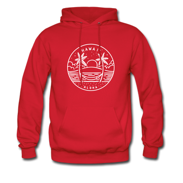Hawaii Hoodie - State Design Unisex Hawaii Hooded Sweatshirt - red