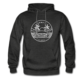 Hawaii Hoodie - State Design Unisex Hawaii Hooded Sweatshirt - charcoal gray