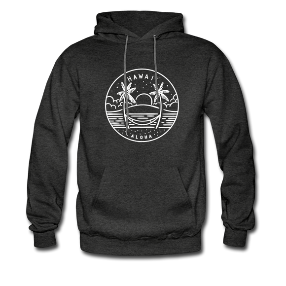 Hawaii Hoodie - State Design Unisex Hawaii Hooded Sweatshirt - charcoal gray