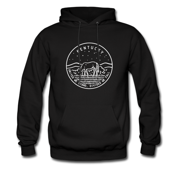 Kentucky Hoodie - State Design Unisex Kentucky Hooded Sweatshirt - black