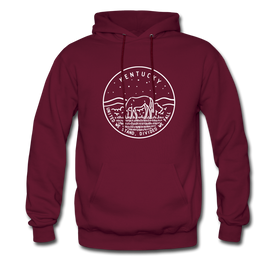Kentucky Hoodie - State Design Unisex Kentucky Hooded Sweatshirt - burgundy