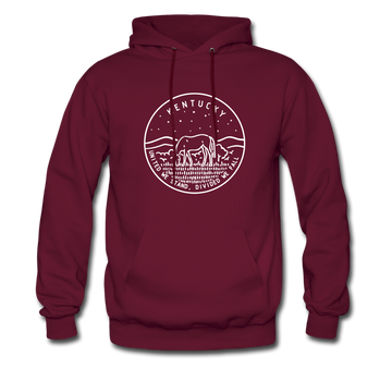 Kentucky Hoodie - State Design Unisex Kentucky Hooded Sweatshirt - burgundy