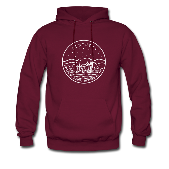 Kentucky Hoodie - State Design Unisex Kentucky Hooded Sweatshirt - burgundy