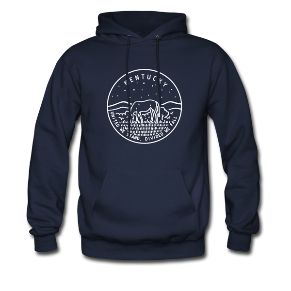 Kentucky Hoodie - State Design Unisex Kentucky Hooded Sweatshirt - navy