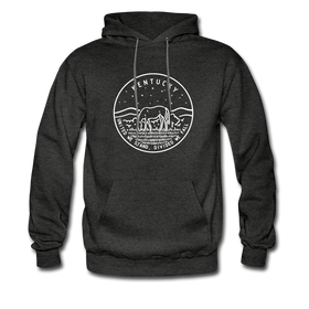 Kentucky Hoodie - State Design Unisex Kentucky Hooded Sweatshirt - charcoal gray