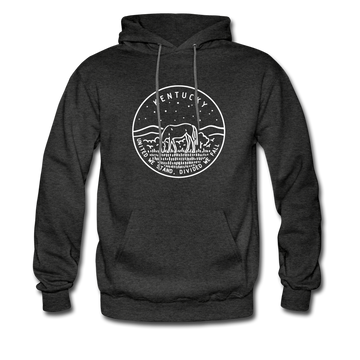 Kentucky Hoodie - State Design Unisex Kentucky Hooded Sweatshirt - charcoal gray