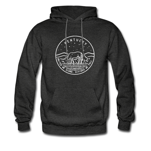 Kentucky Hoodie - State Design Unisex Kentucky Hooded Sweatshirt - charcoal gray