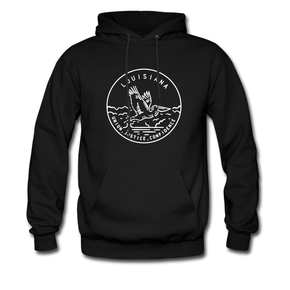 Louisiana Hoodie - State Design Unisex Louisiana Hooded Sweatshirt - black