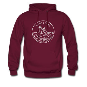 Louisiana Hoodie - State Design Unisex Louisiana Hooded Sweatshirt - burgundy