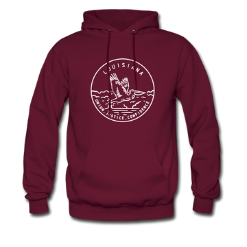 Louisiana Hoodie - State Design Unisex Louisiana Hooded Sweatshirt - burgundy
