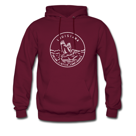 Louisiana Hoodie - State Design Unisex Louisiana Hooded Sweatshirt - burgundy