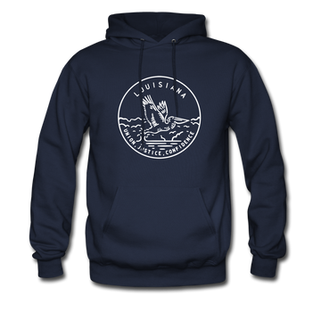 Louisiana Hoodie - State Design Unisex Louisiana Hooded Sweatshirt - navy