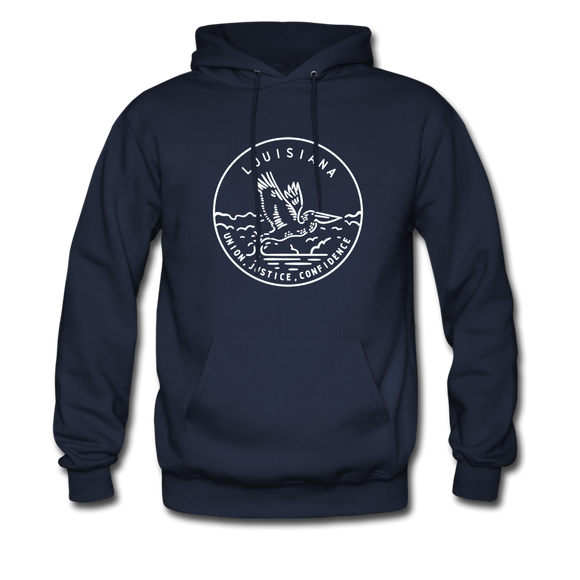 Louisiana Hoodie - State Design Unisex Louisiana Hooded Sweatshirt - navy