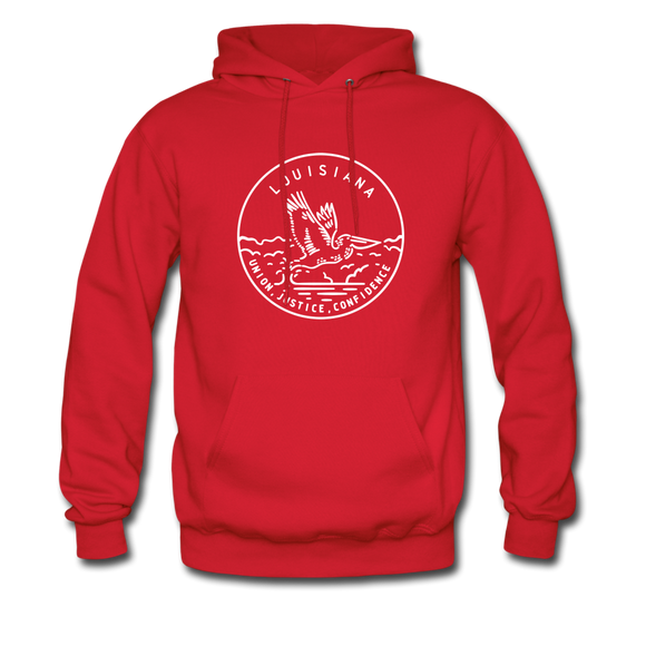 Louisiana Hoodie - State Design Unisex Louisiana Hooded Sweatshirt - red