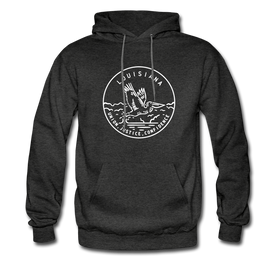 Louisiana Hoodie - State Design Unisex Louisiana Hooded Sweatshirt - charcoal gray