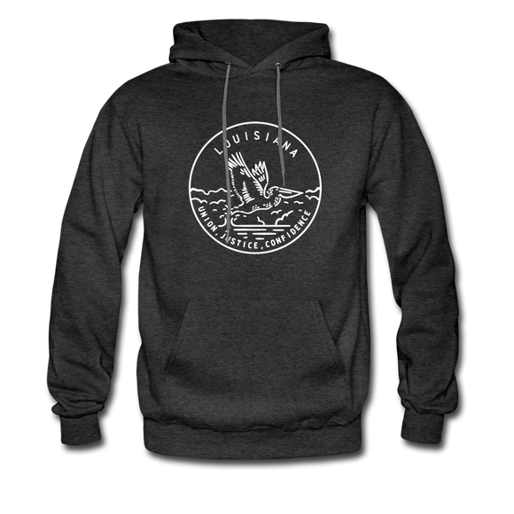 Louisiana Hoodie - State Design Unisex Louisiana Hooded Sweatshirt - charcoal gray