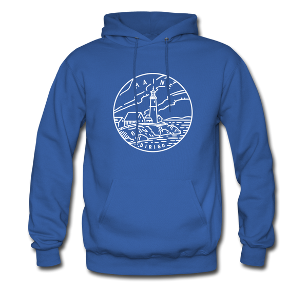 Maine Hoodie - State Design Unisex Maine Hooded Sweatshirt - royal blue