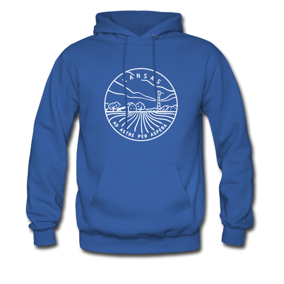 Kansas Hoodie - State Design Unisex Kansas Hooded Sweatshirt - royal blue