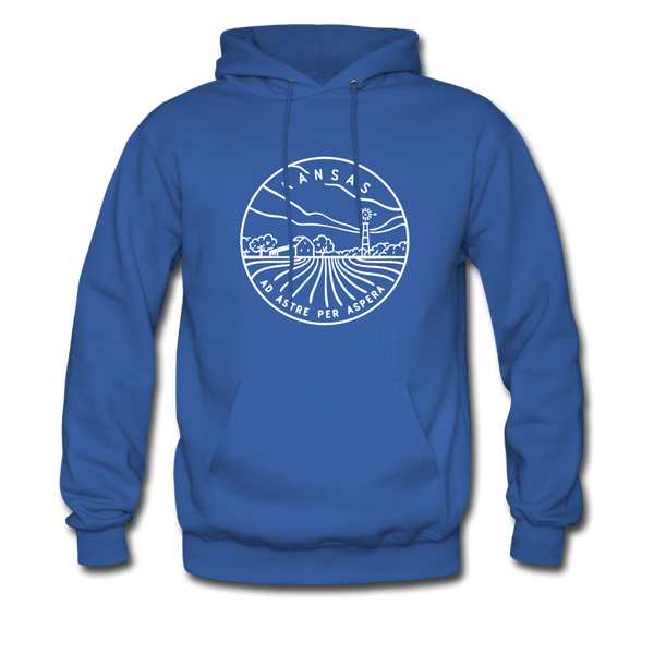 Kansas Hoodie - State Design Unisex Kansas Hooded Sweatshirt - royal blue