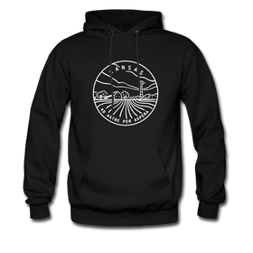 Kansas Hoodie - State Design Unisex Kansas Hooded Sweatshirt - black