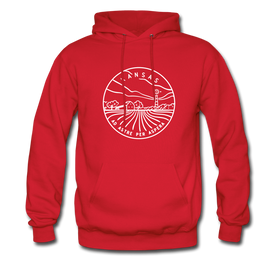 Kansas Hoodie - State Design Unisex Kansas Hooded Sweatshirt - red