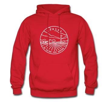 Kansas Hoodie - State Design Unisex Kansas Hooded Sweatshirt - red