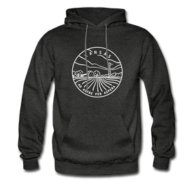Kansas Hoodie - State Design Unisex Kansas Hooded Sweatshirt - charcoal gray