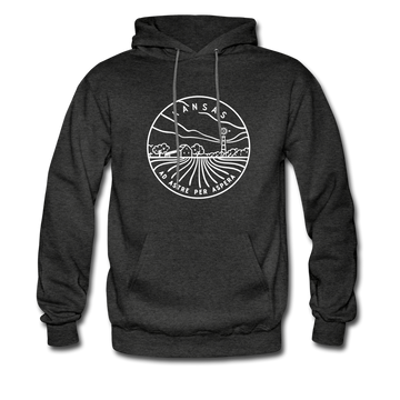 Kansas Hoodie - State Design Unisex Kansas Hooded Sweatshirt - charcoal gray