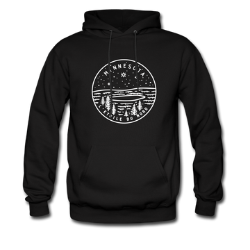 Minnesota Hoodie - State Design Unisex Minnesota Hooded Sweatshirt - black