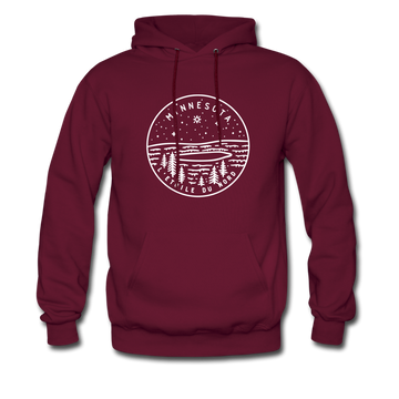 Minnesota Hoodie - State Design Unisex Minnesota Hooded Sweatshirt - burgundy