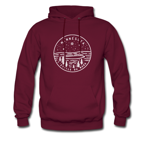 Minnesota Hoodie - State Design Unisex Minnesota Hooded Sweatshirt - burgundy