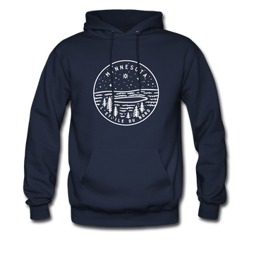 Minnesota Hoodie - State Design Unisex Minnesota Hooded Sweatshirt - navy