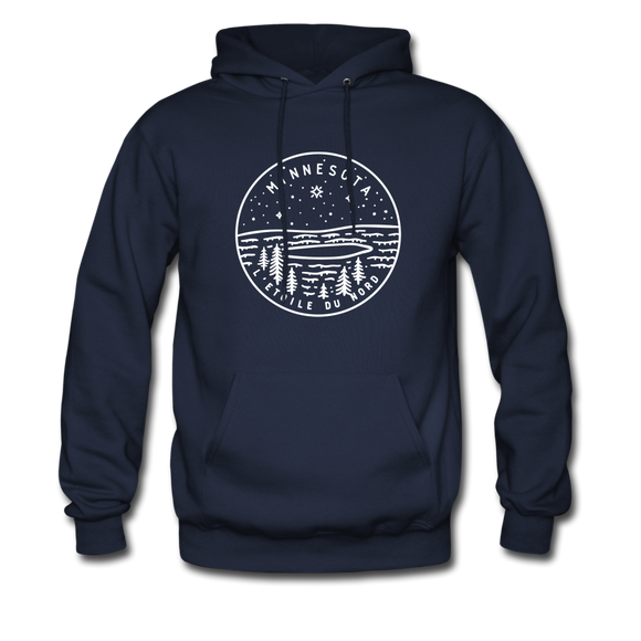 Minnesota Hoodie - State Design Unisex Minnesota Hooded Sweatshirt - navy