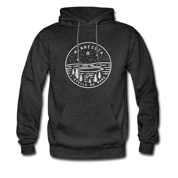 Minnesota Hoodie - State Design Unisex Minnesota Hooded Sweatshirt - charcoal gray