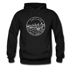 Maryland Hoodie - State Design Unisex Maryland Hooded Sweatshirt - black