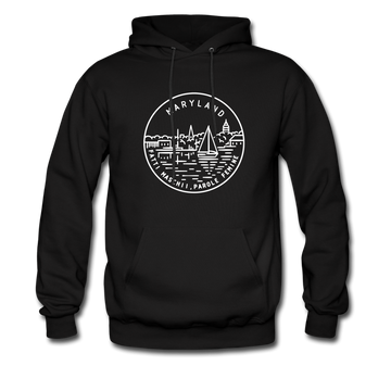 Maryland Hoodie - State Design Unisex Maryland Hooded Sweatshirt - black