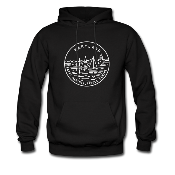 Maryland Hoodie - State Design Unisex Maryland Hooded Sweatshirt - black