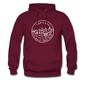 Maryland Hoodie - State Design Unisex Maryland Hooded Sweatshirt - burgundy