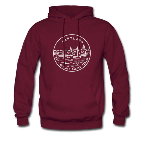 Maryland Hoodie - State Design Unisex Maryland Hooded Sweatshirt - burgundy