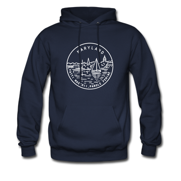 Maryland Hoodie - State Design Unisex Maryland Hooded Sweatshirt - navy