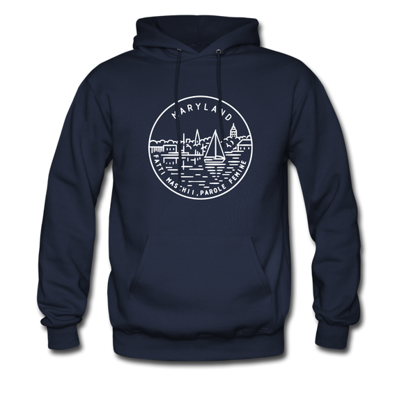 Maryland Hoodie - State Design Unisex Maryland Hooded Sweatshirt - navy