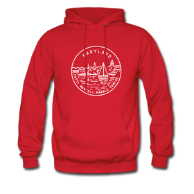 Maryland Hoodie - State Design Unisex Maryland Hooded Sweatshirt - red