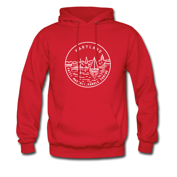 Maryland Hoodie - State Design Unisex Maryland Hooded Sweatshirt - red