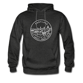 Maryland Hoodie - State Design Unisex Maryland Hooded Sweatshirt - charcoal gray