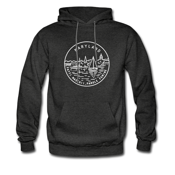 Maryland Hoodie - State Design Unisex Maryland Hooded Sweatshirt - charcoal gray
