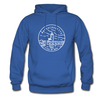 Massachusetts Hoodie - State Design Unisex Massachusetts Hooded Sweatshirt - royal blue