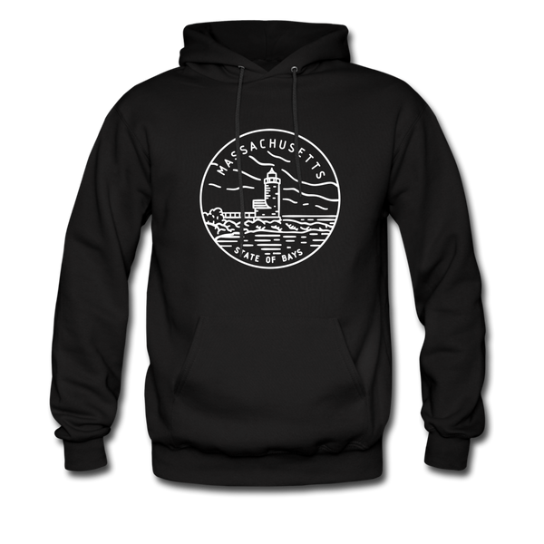 Massachusetts Hoodie - State Design Unisex Massachusetts Hooded Sweatshirt - black