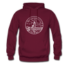 Massachusetts Hoodie - State Design Unisex Massachusetts Hooded Sweatshirt - burgundy